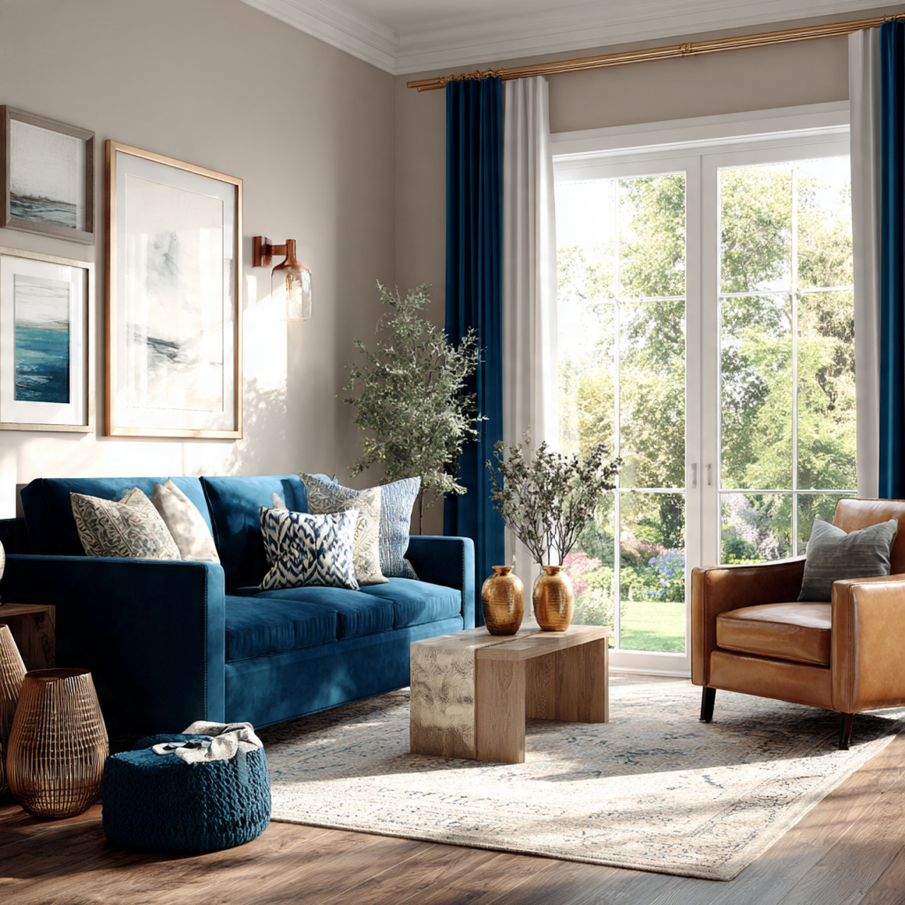 Blue Living Room Color Scheme & Decors