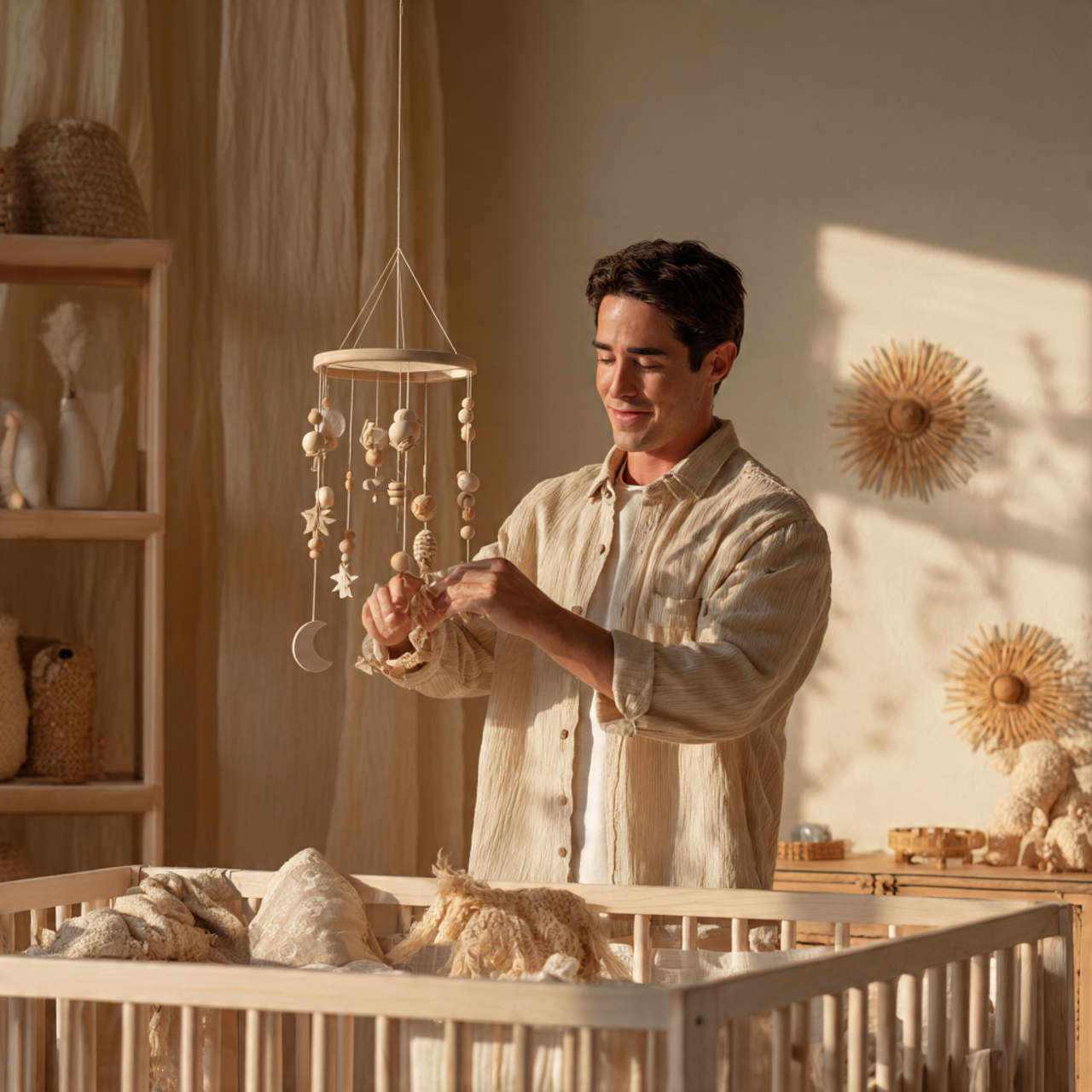 a beautifully composed nursery scene highlighting a