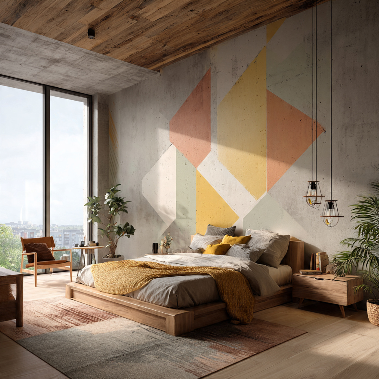 a bright contemporary bedroom ideas design featuring