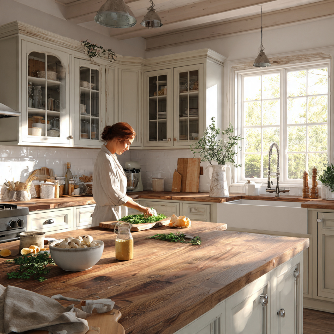 25 Farmhouse Kitchen Ideas: Cozy, Rustic, & Timeless Designs for Your Home 7 a bright farmhouse kitchen showcasing a rich