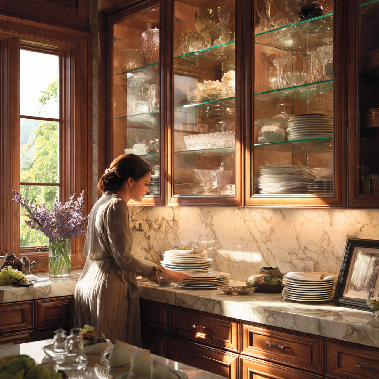 25 Dream Kitchen Design Ideas for a Stylish, Functional Home 21 a bright kitchen featuring glass front display cabinets