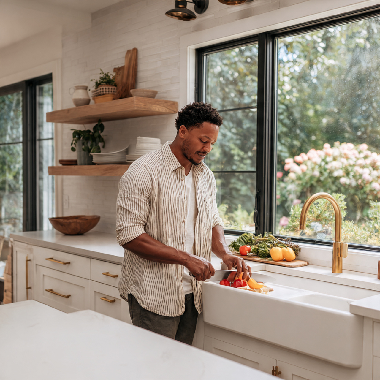 25 Farmhouse Bedroom Ideas to Create a Warm, Elegant Retreat 19 a bright modern farmhouse kitchen with white 1