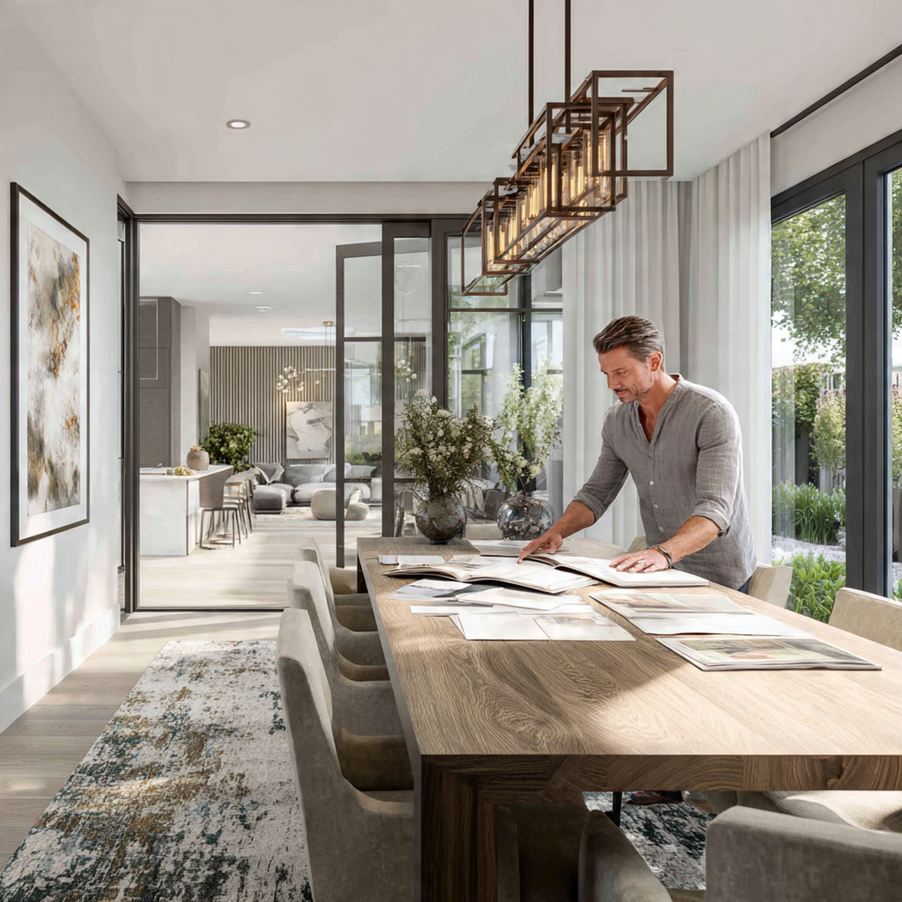 a bright open concept home with seamless dining