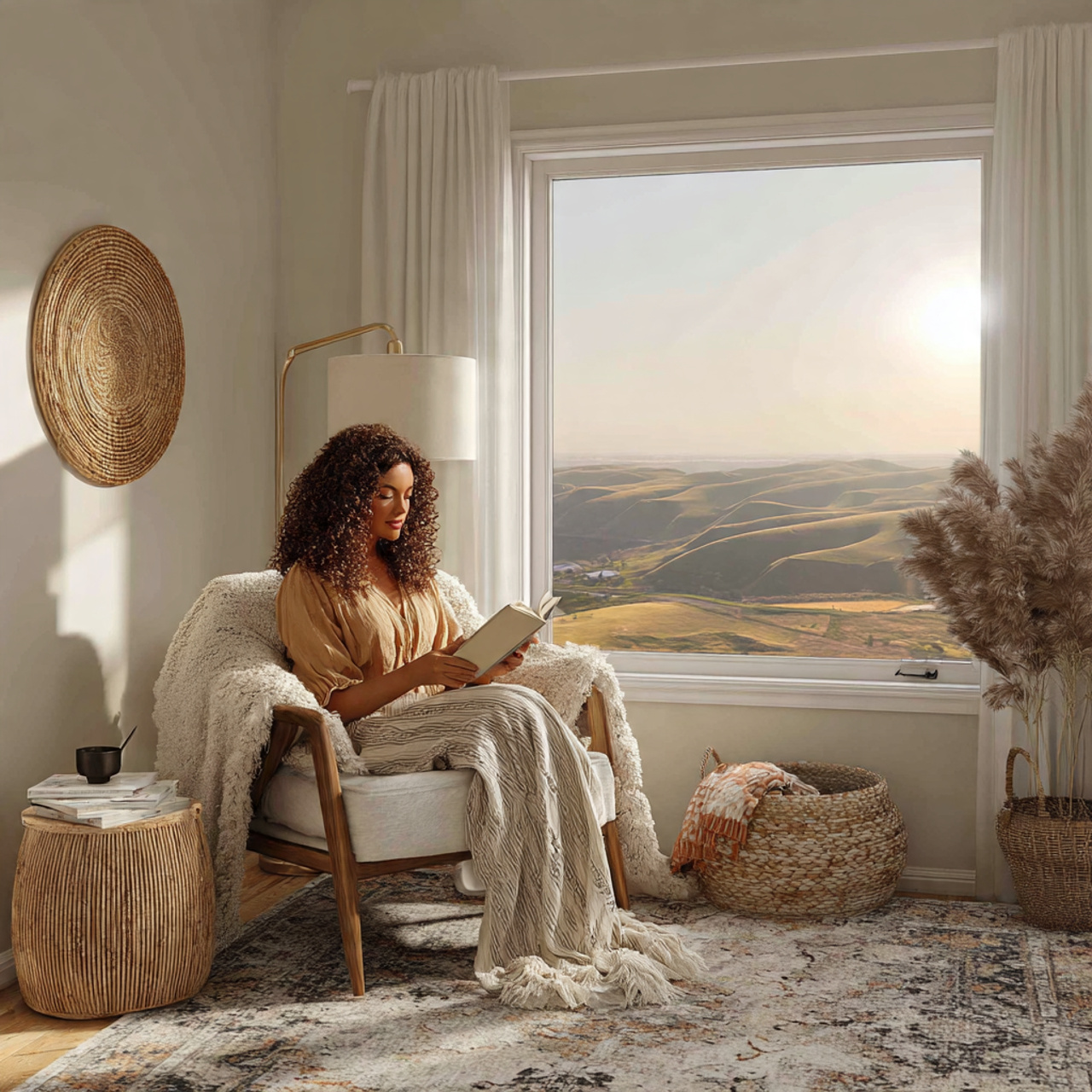 25 Farmhouse Bedroom Ideas to Create a Warm, Elegant Retreat 20 a calming modern farmhouse reading nook designed 1