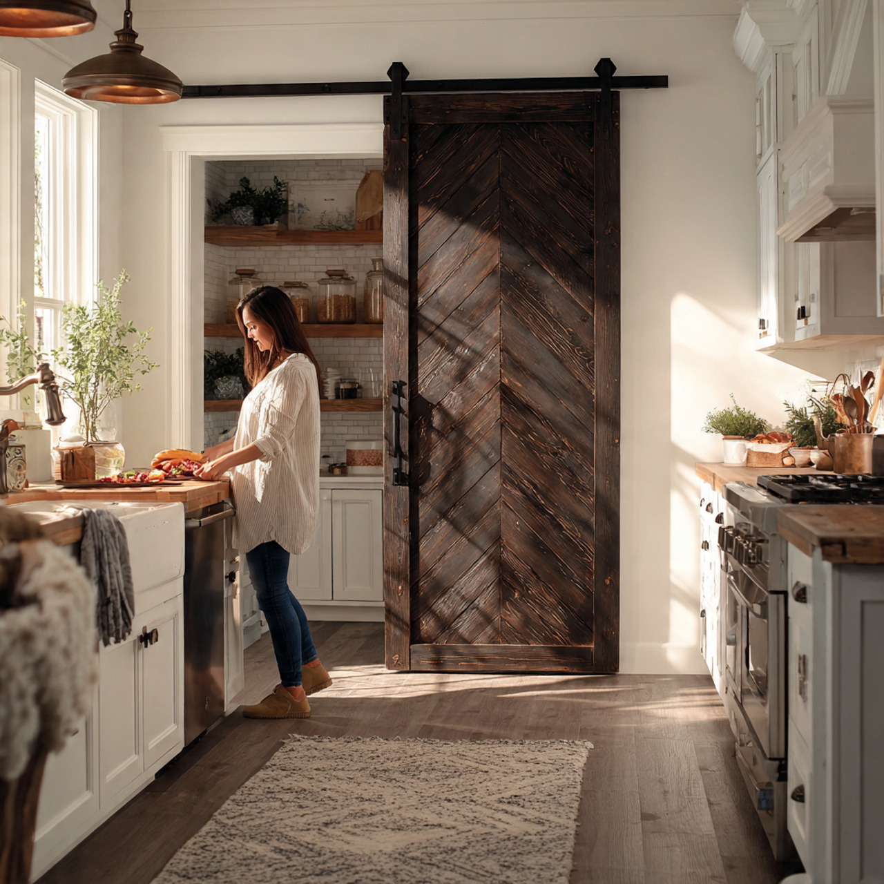 25 Farmhouse Kitchen Ideas: Cozy, Rustic, & Timeless Designs for Your Home 5 a charming farmhouse kitchen with a dark