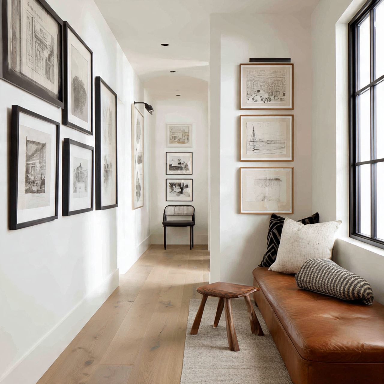 25 Elegant Black & White Bedroom Ideas | High-Contrast Style 8 a chic hallway or living space styled