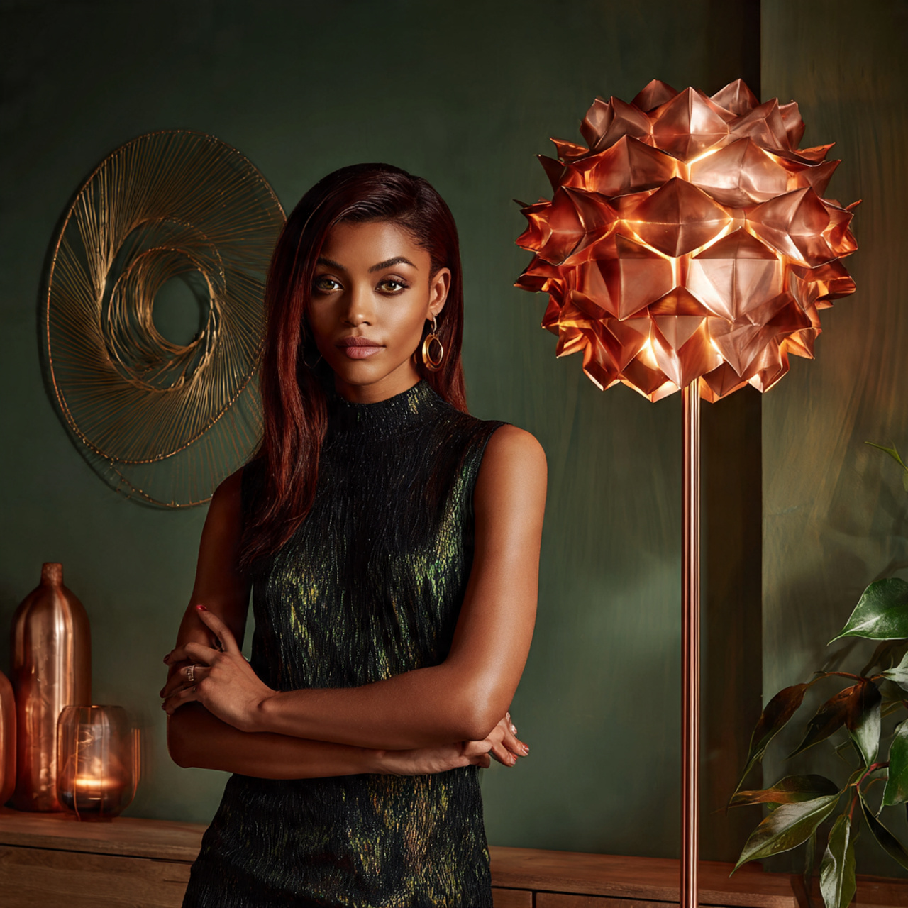 a chic living room decorated with polished