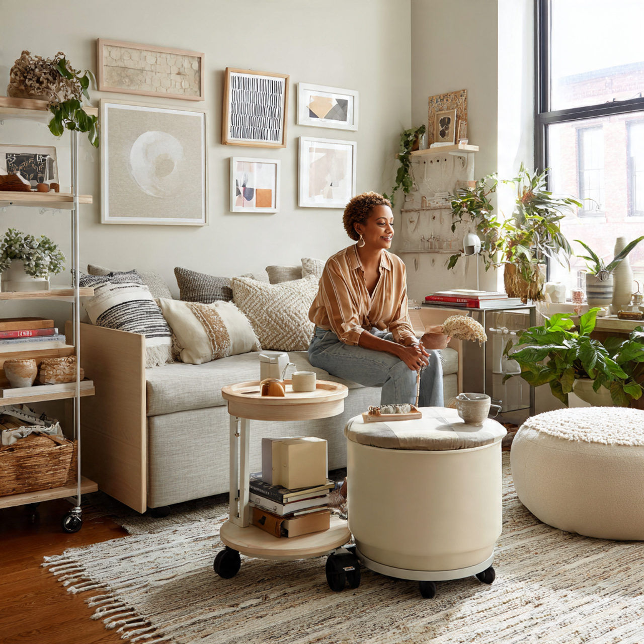 25 Chic Small Room Ideas: Transform Your Tiny Space Into Luxury 18 a chic small living space with rolling