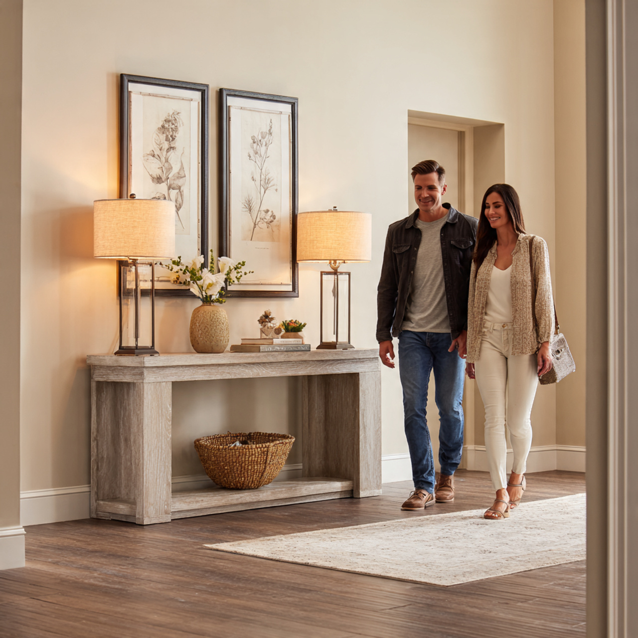 a classic elegant entryway showcasing entryway decor