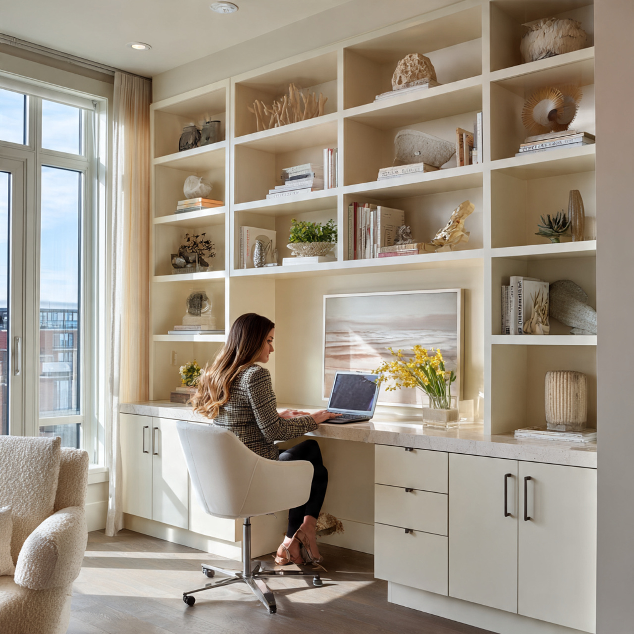 25 Chic Small Room Ideas: Transform Your Tiny Space Into Luxury 3 a compact home office with a custom