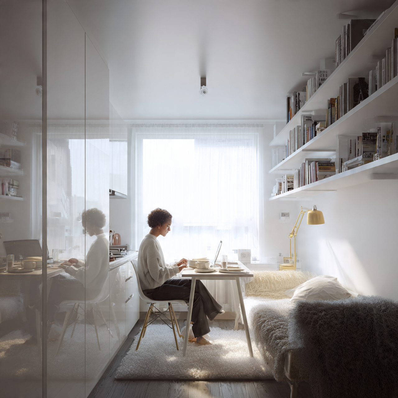 25 Transform Your Space with Stunning Paint Color Schemes for Stylish Home Ideas 22 a compact studio apartment using small space