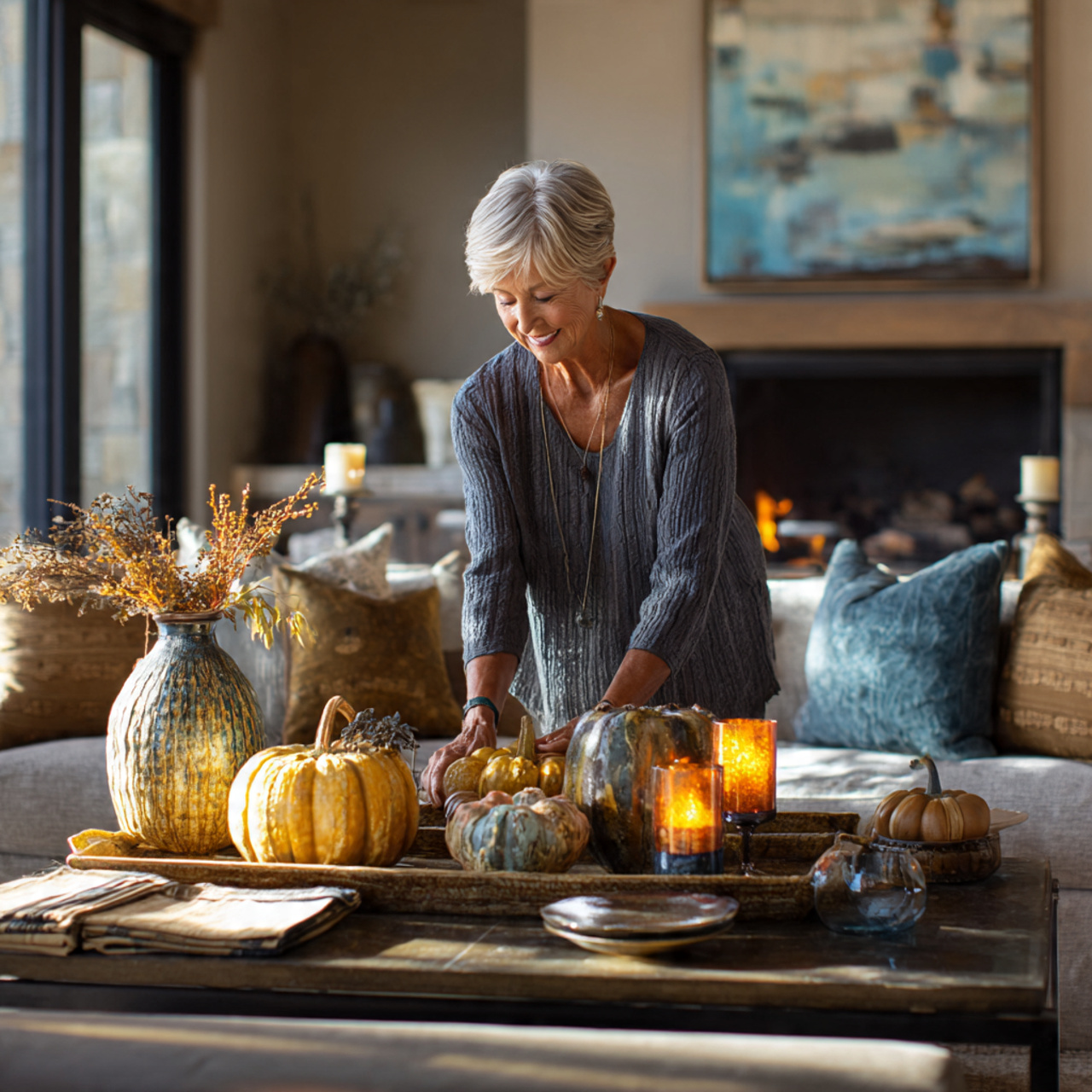 a contemporary living room with a coffee