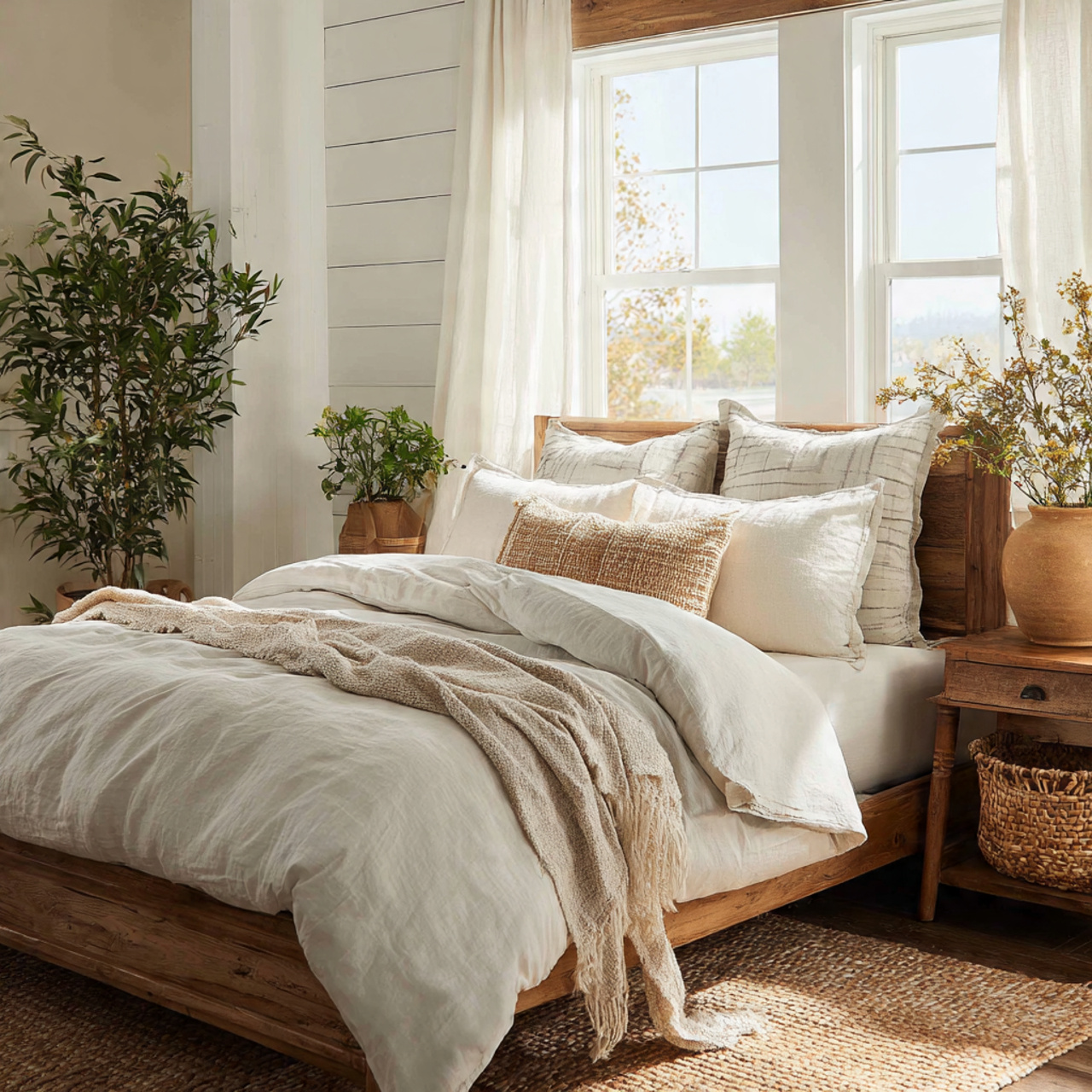 25 Farmhouse Bedroom Ideas to Create a Warm, Elegant Retreat 1 a cozy farmhouse bedroom with a crisp