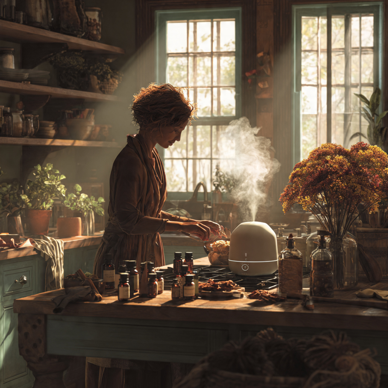 a cozy kitchen or living area with