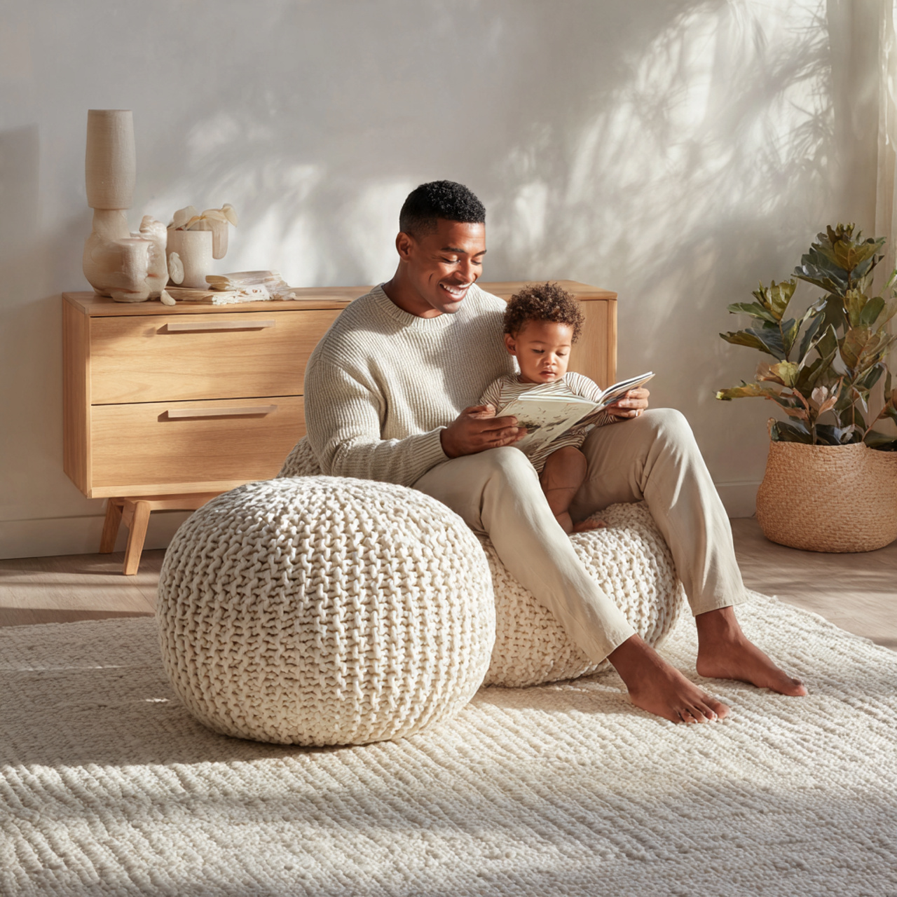 a cozy nursery corner featuring a large