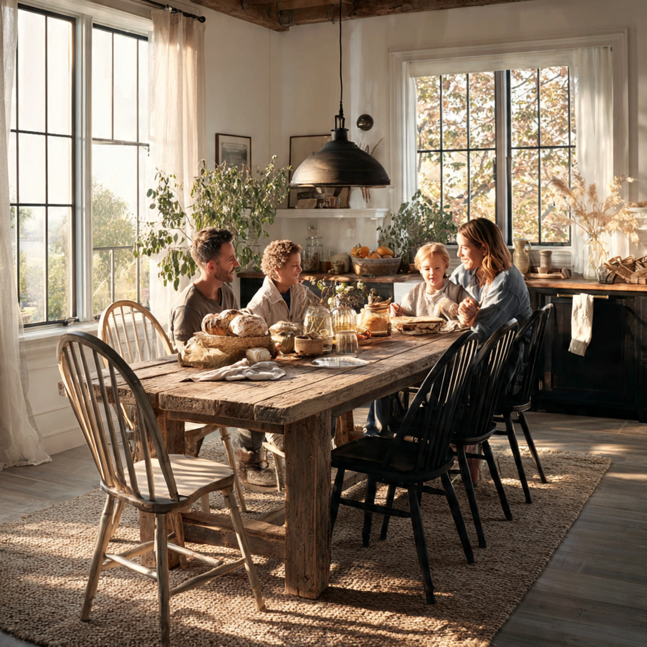 25 Farmhouse Kitchen Ideas: Cozy, Rustic, & Timeless Designs for Your Home 13 a farmhouse dining area adjacent to the