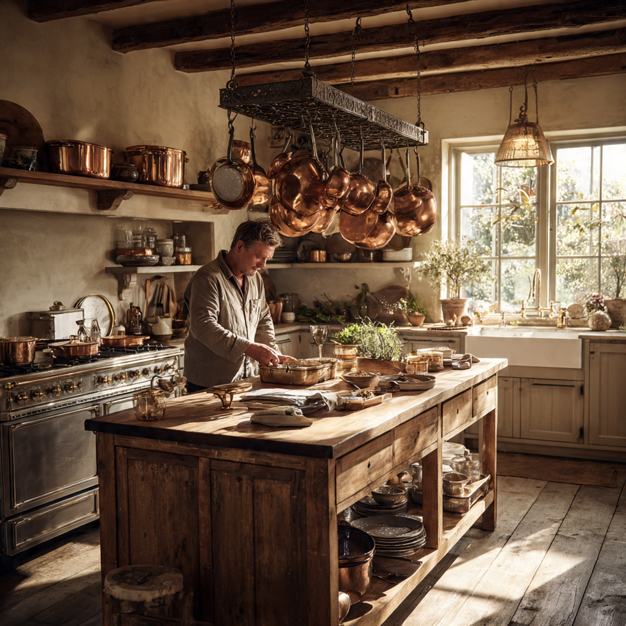 25 Farmhouse Kitchen Ideas: Cozy, Rustic, & Timeless Designs for Your Home 17 a farmhouse kitchen featuring a wrought iron