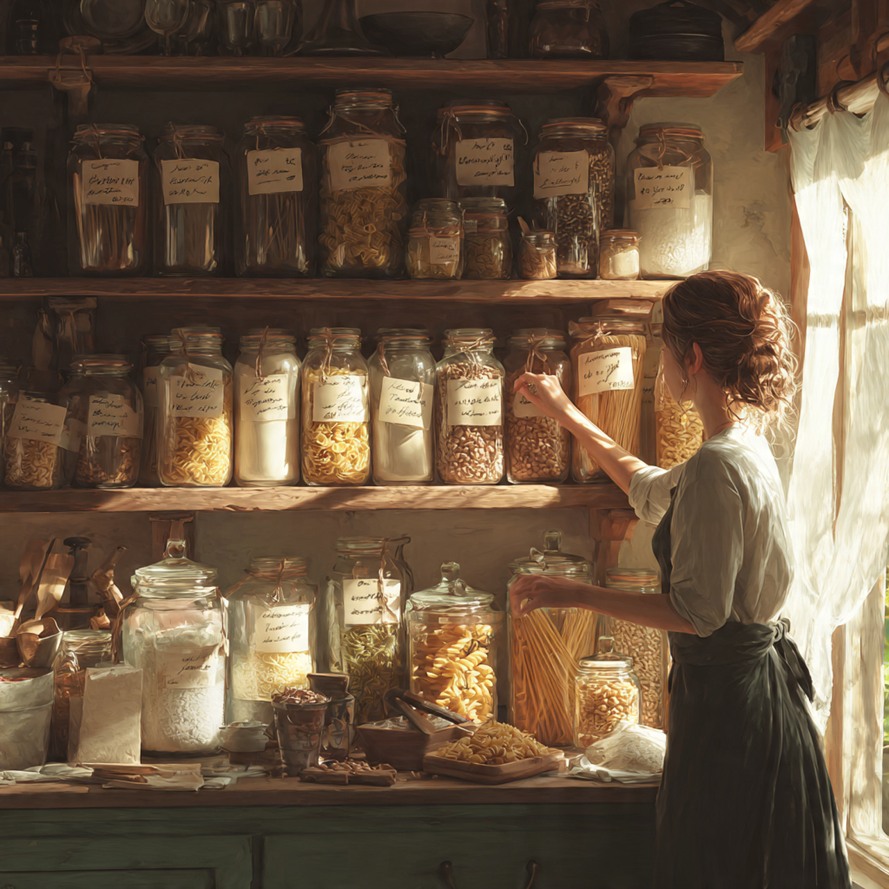 25 Farmhouse Kitchen Ideas: Cozy, Rustic, & Timeless Designs for Your Home 18 a farmhouse kitchen with clear glass jars