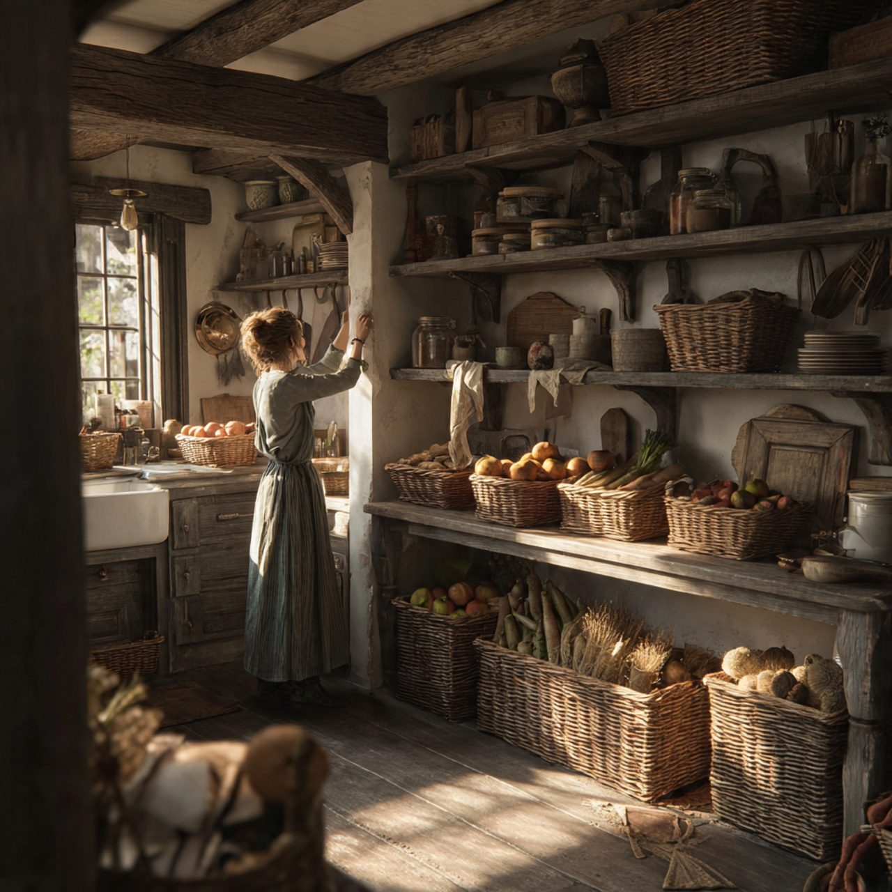 25 Farmhouse Kitchen Ideas: Cozy, Rustic, & Timeless Designs for Your Home 9 a farmhouse kitchen with open shelving holding