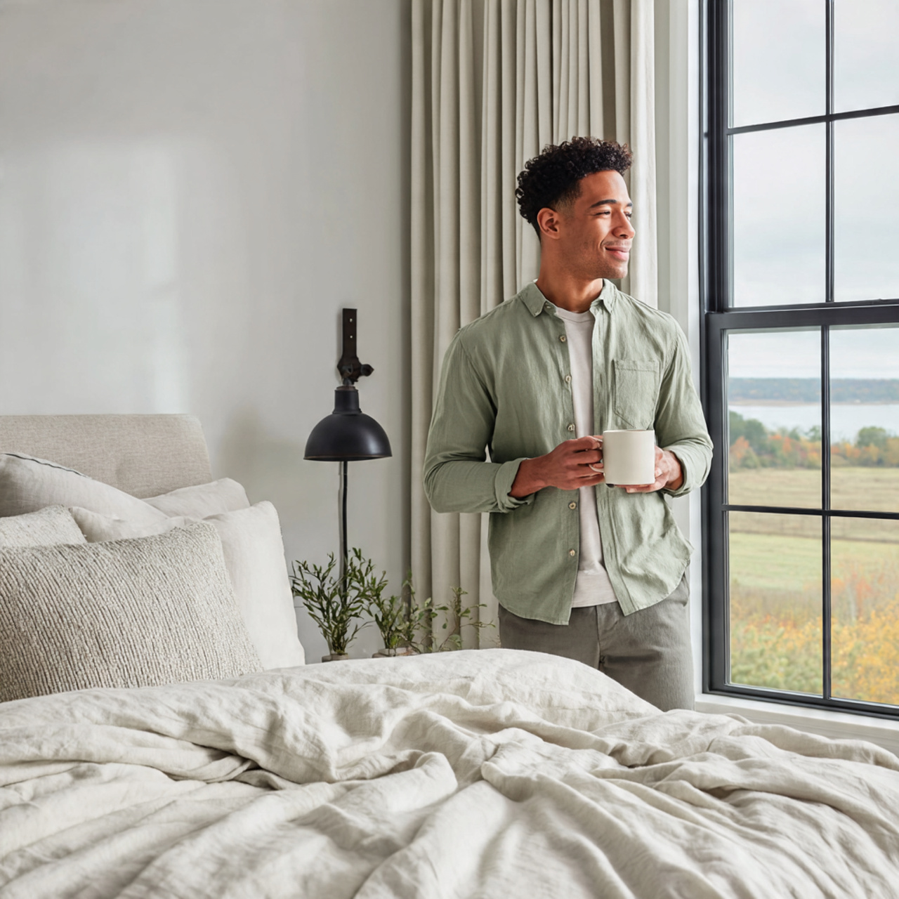 25 Farmhouse Bedroom Ideas to Create a Warm, Elegant Retreat 14 a modern farmhouse bedroom featuring a crisp 1