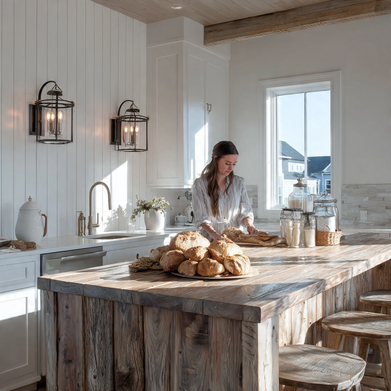 25 Farmhouse Kitchen Ideas: Cozy, Rustic, & Timeless Designs for Your Home 3 a modern farmhouse kitchen with a white