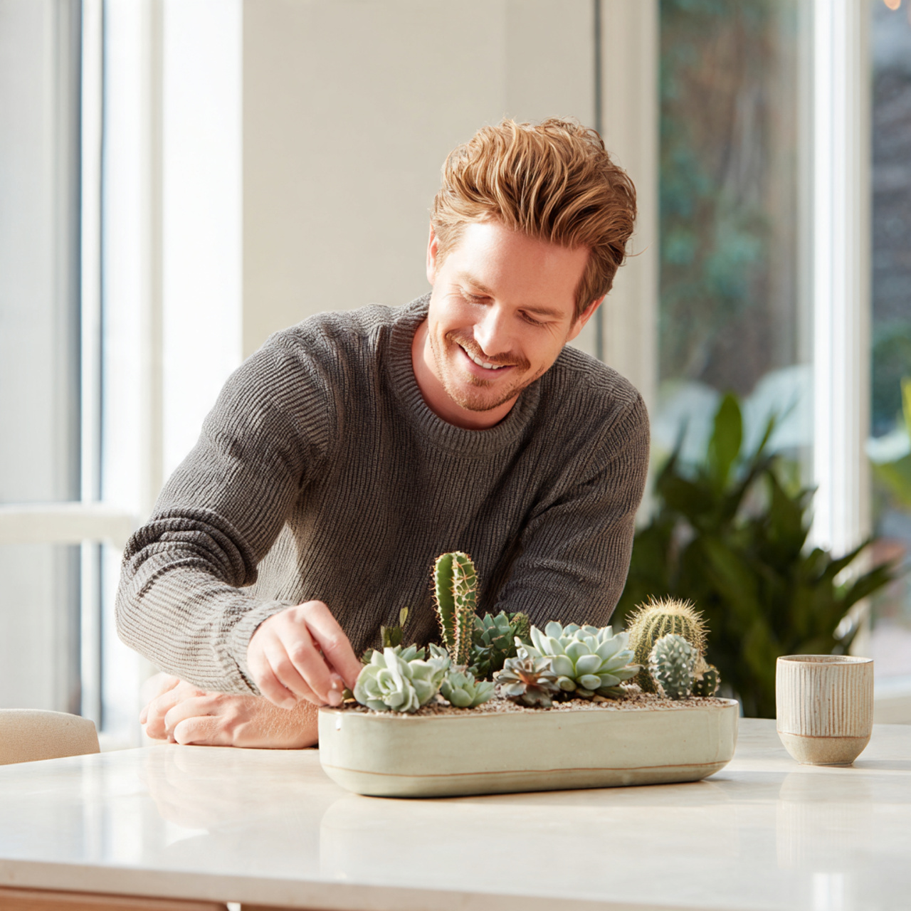 a modern living room coffee table featuring