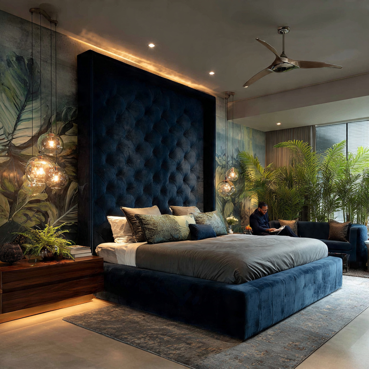 a modern master bedroom showcasing bedroom ideas