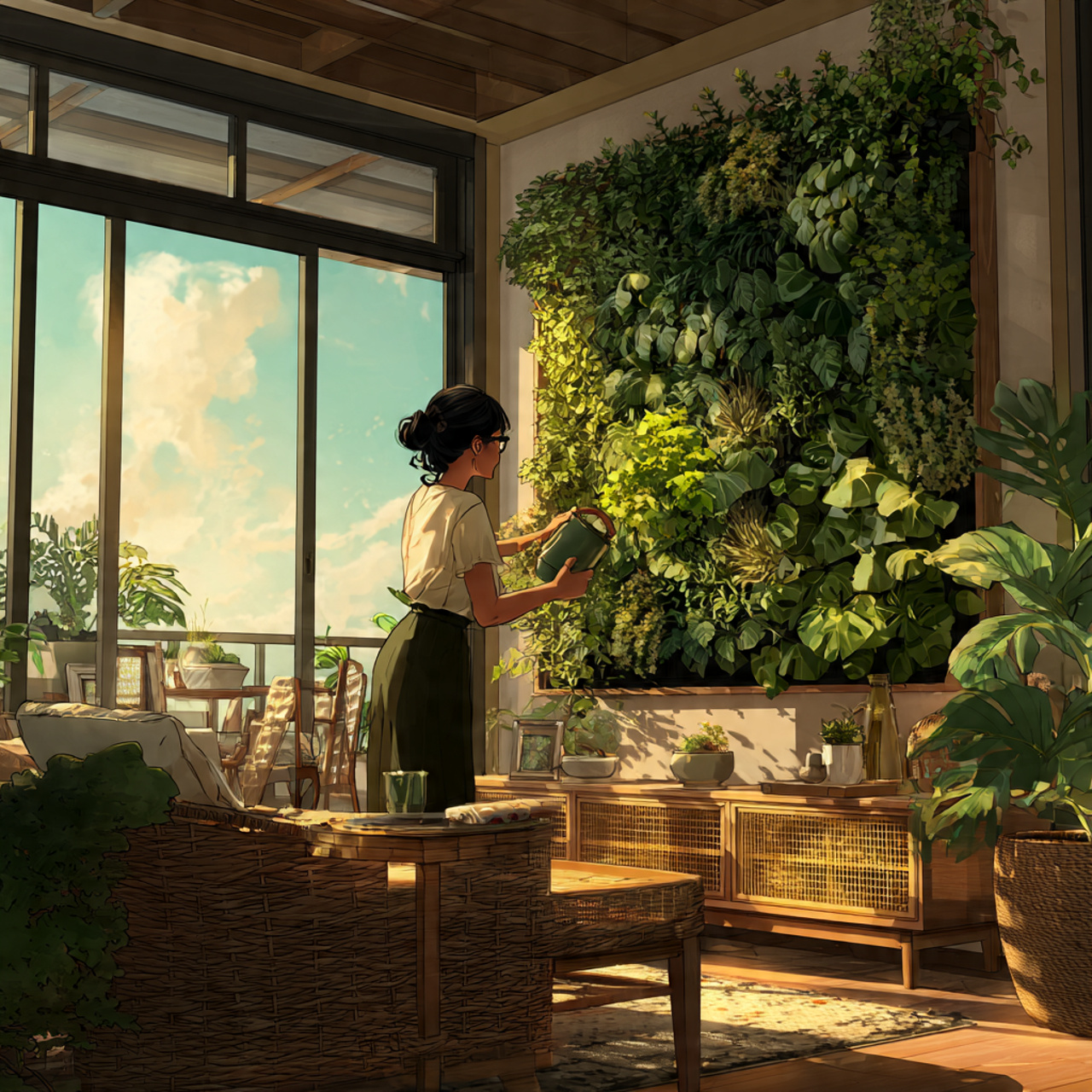 a natural realistic image portraying living room