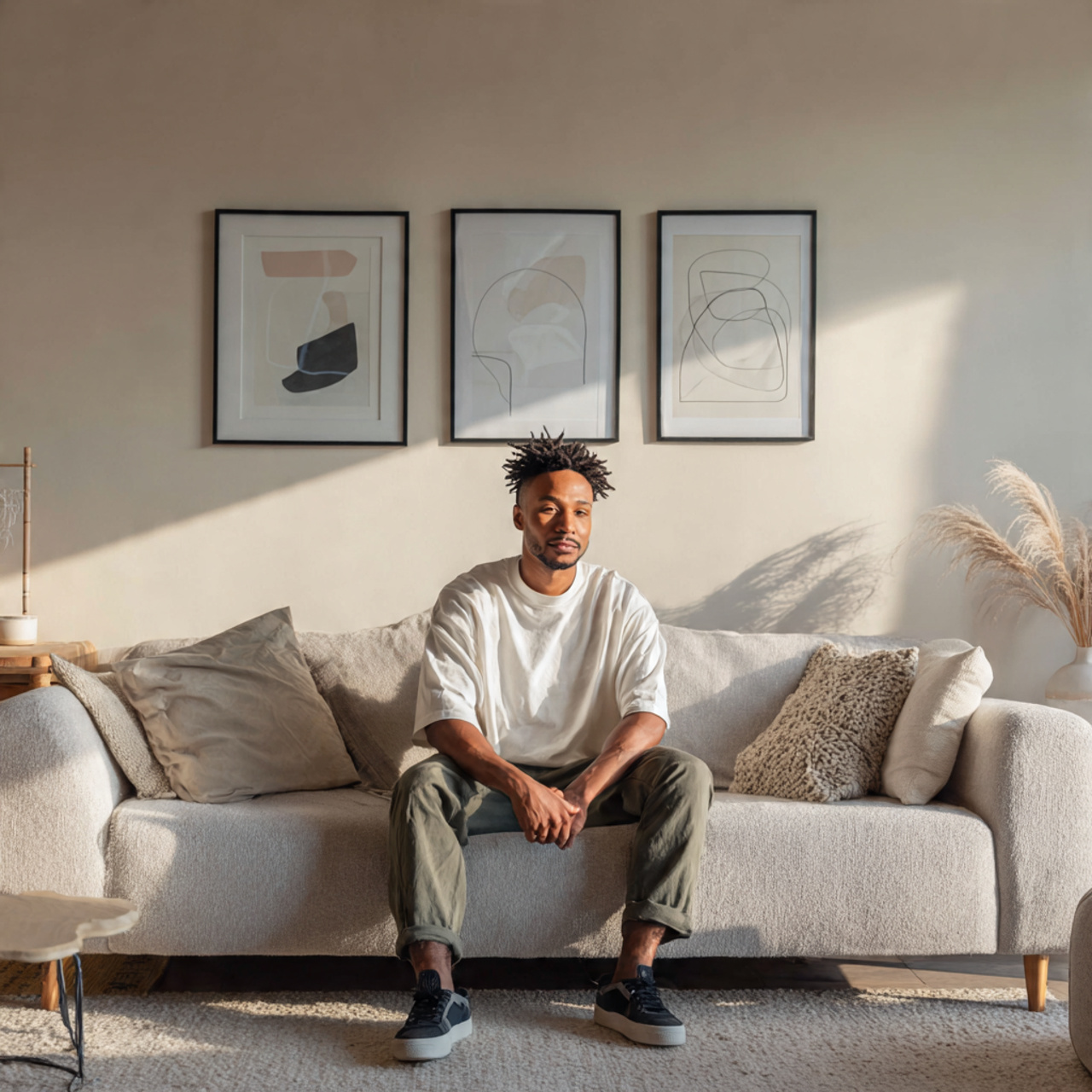 a photorealistic image of living room wall