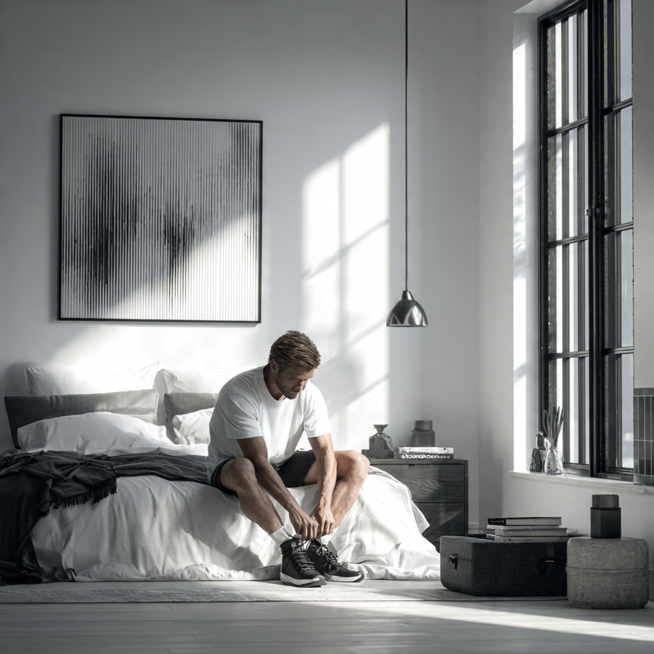 a photorealistic modern bedroom using bedroom color 1