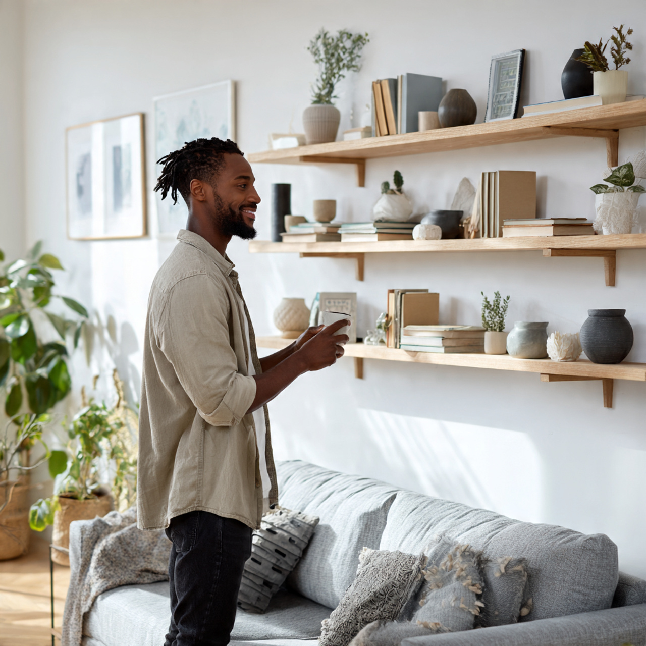 a realistic depiction of living room wall