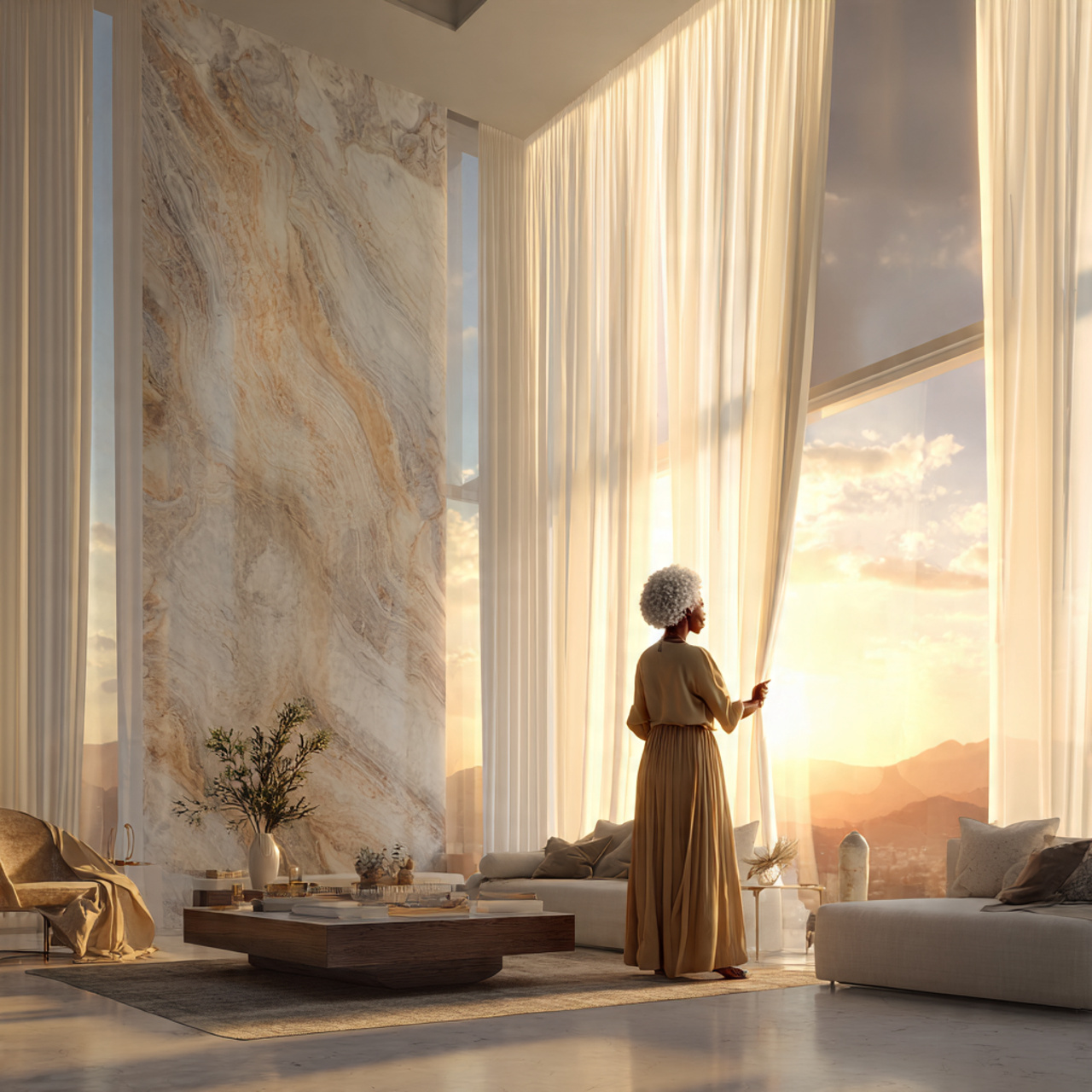 a realistic depiction of modern living room