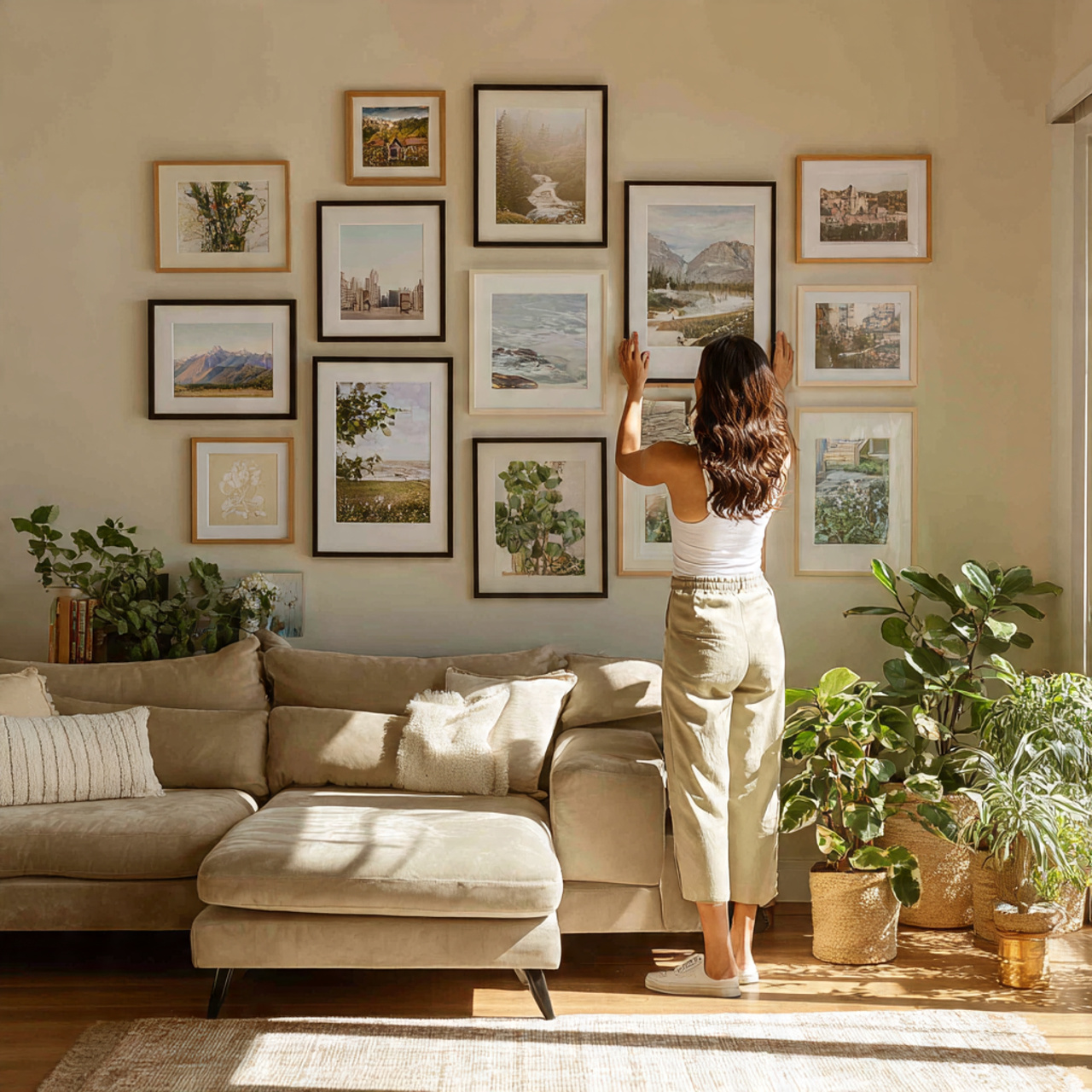 a realistic image showcasing living room wall