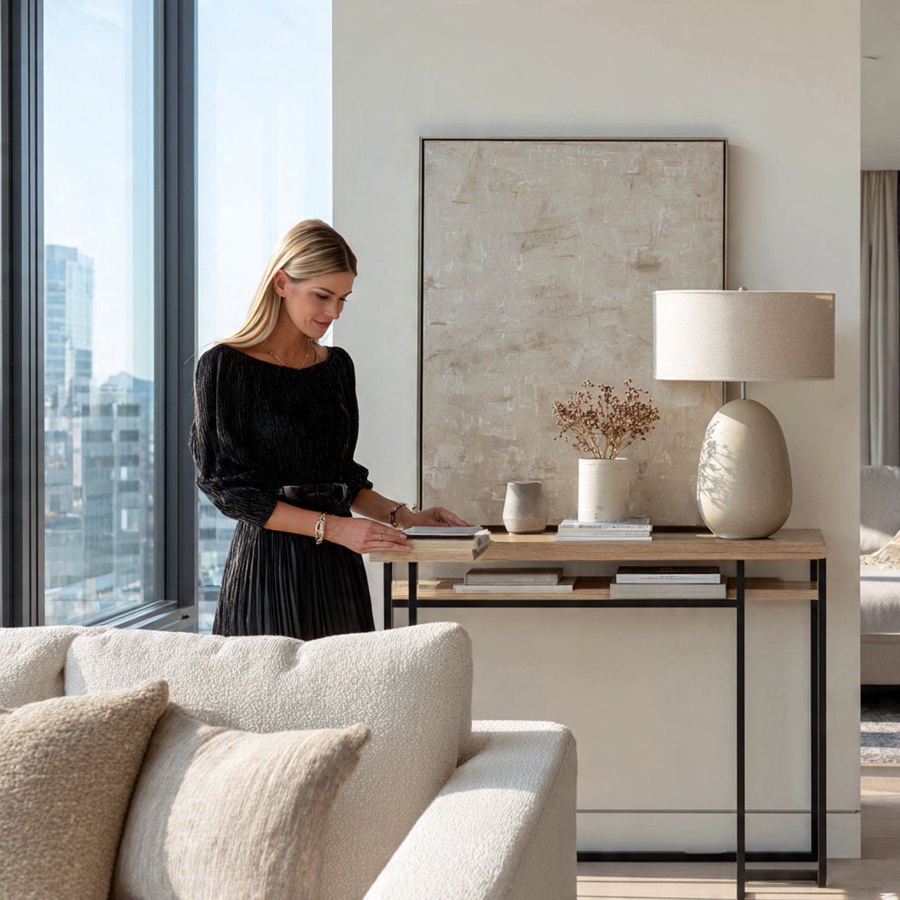 a realistic scene depicting modern living room 2