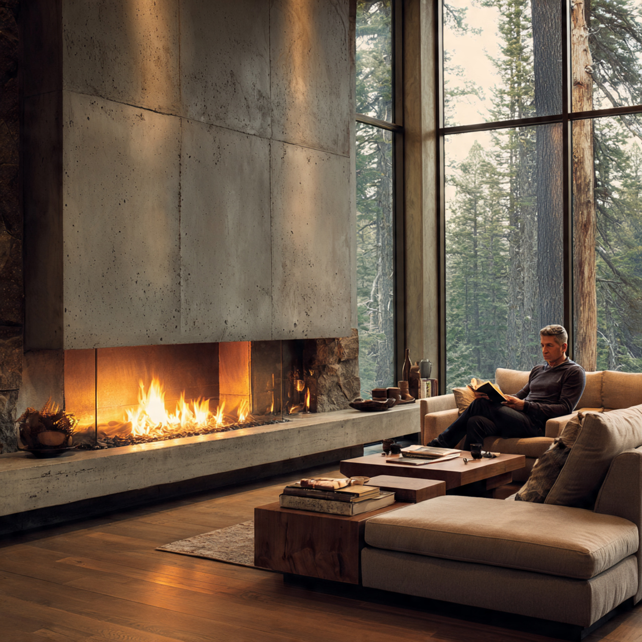 a realistic scene depicting modern living room