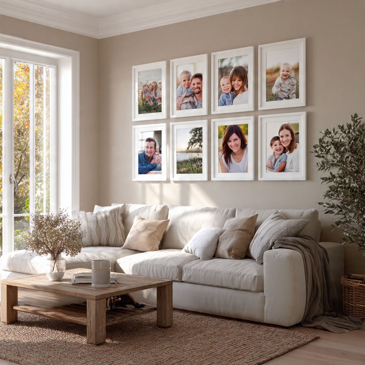 a realistic scene highlighting living room wall