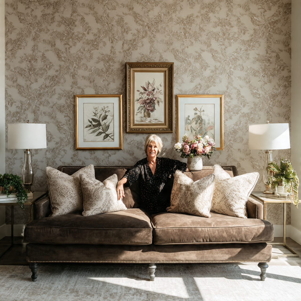 a refined space featuring an elegant patterned 1