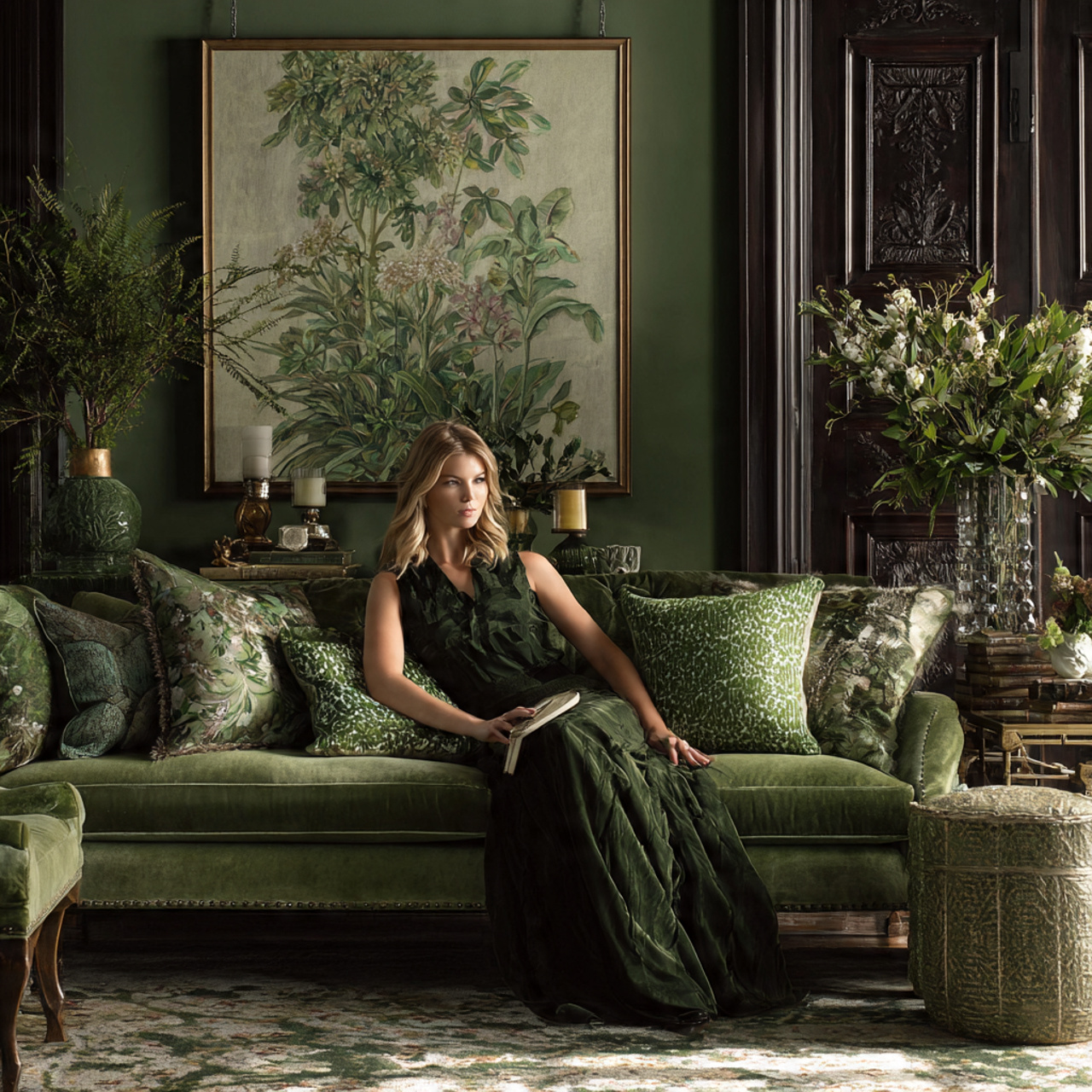 a rich photorealistic interior featuring layered shades