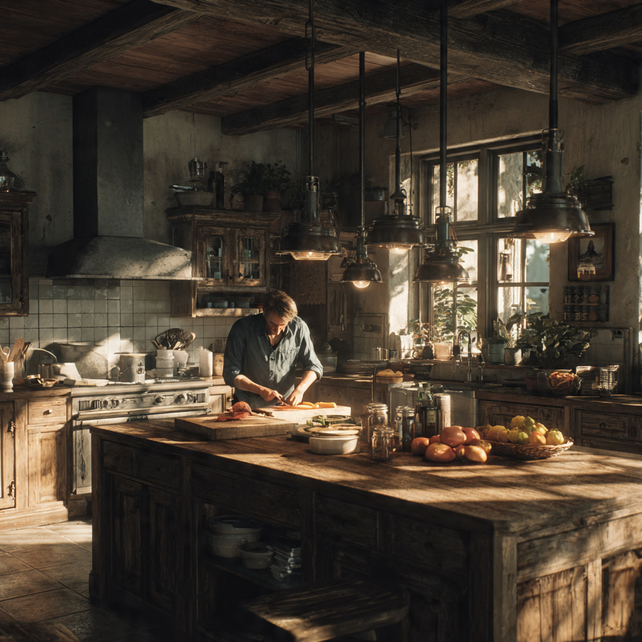 25 Farmhouse Kitchen Ideas: Cozy, Rustic, & Timeless Designs for Your Home 4 a rustic farmhouse kitchen illuminated by vintage