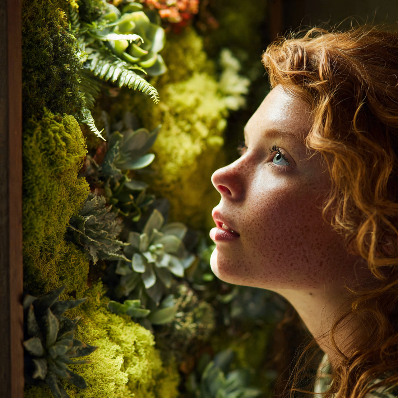 a serene living room showcasing a vibrant