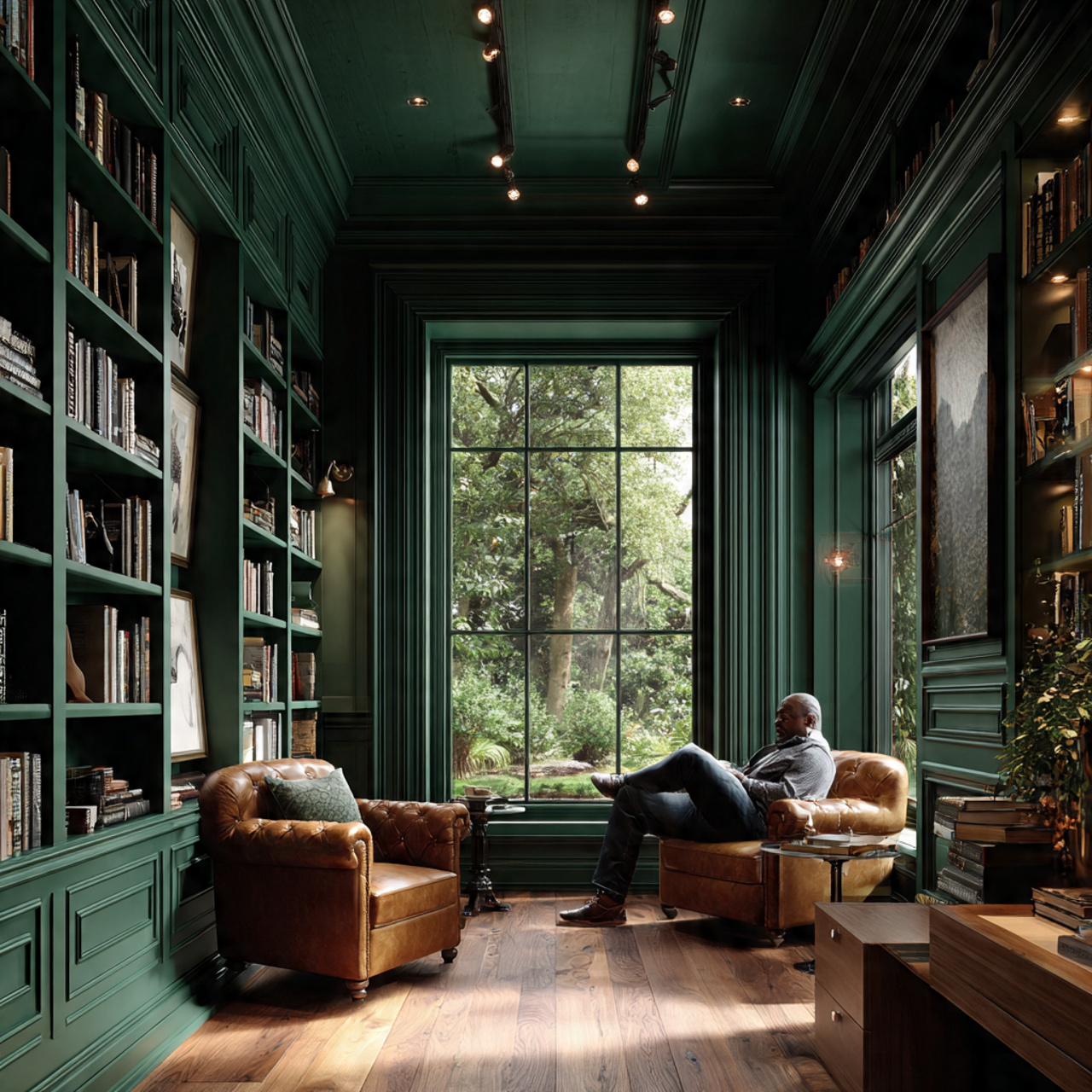 25 Transform Your Space with Stunning Paint Color Schemes for Stylish Home Ideas 15 a sophisticated home library featuring timeless library