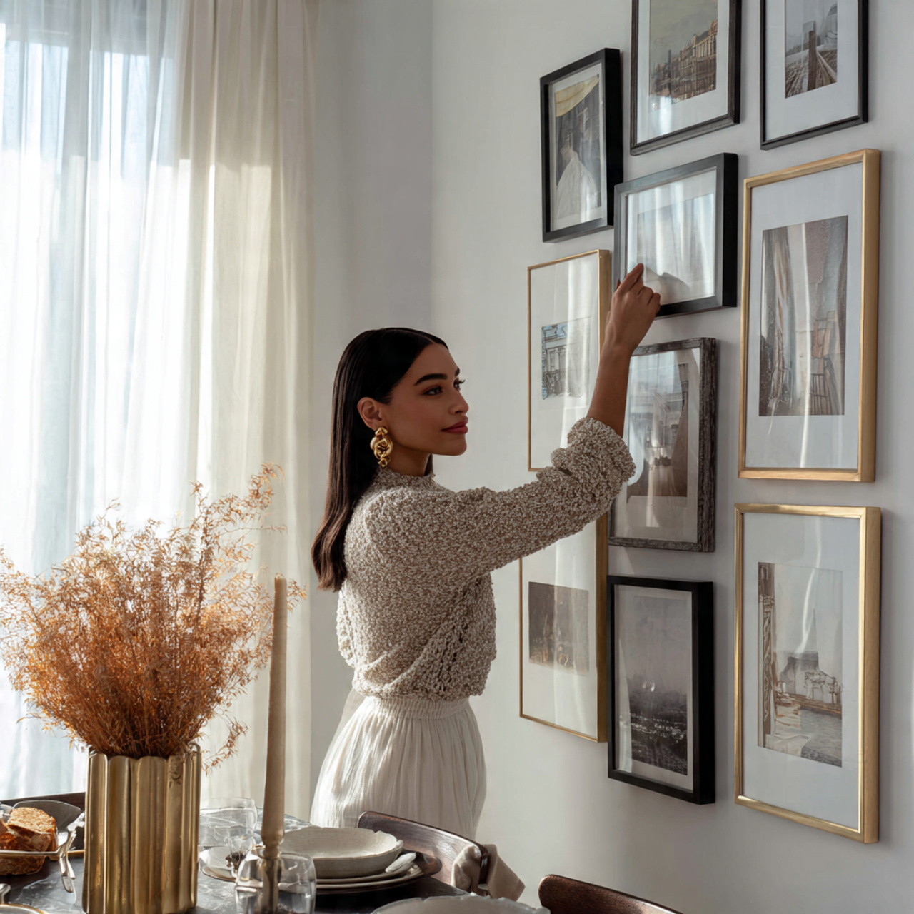 a stylish dining room featuring dining room