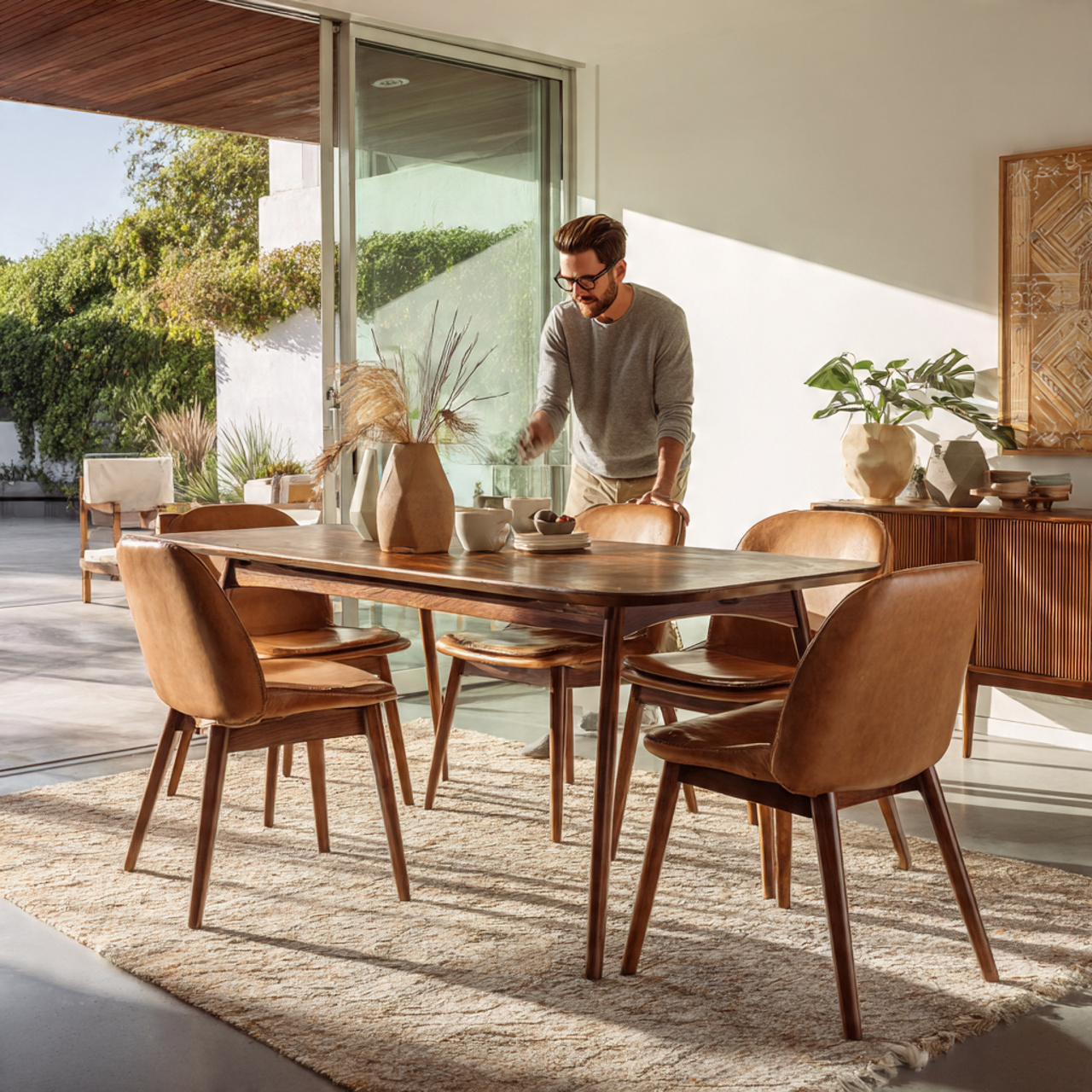 a stylish dining space featuring dining room