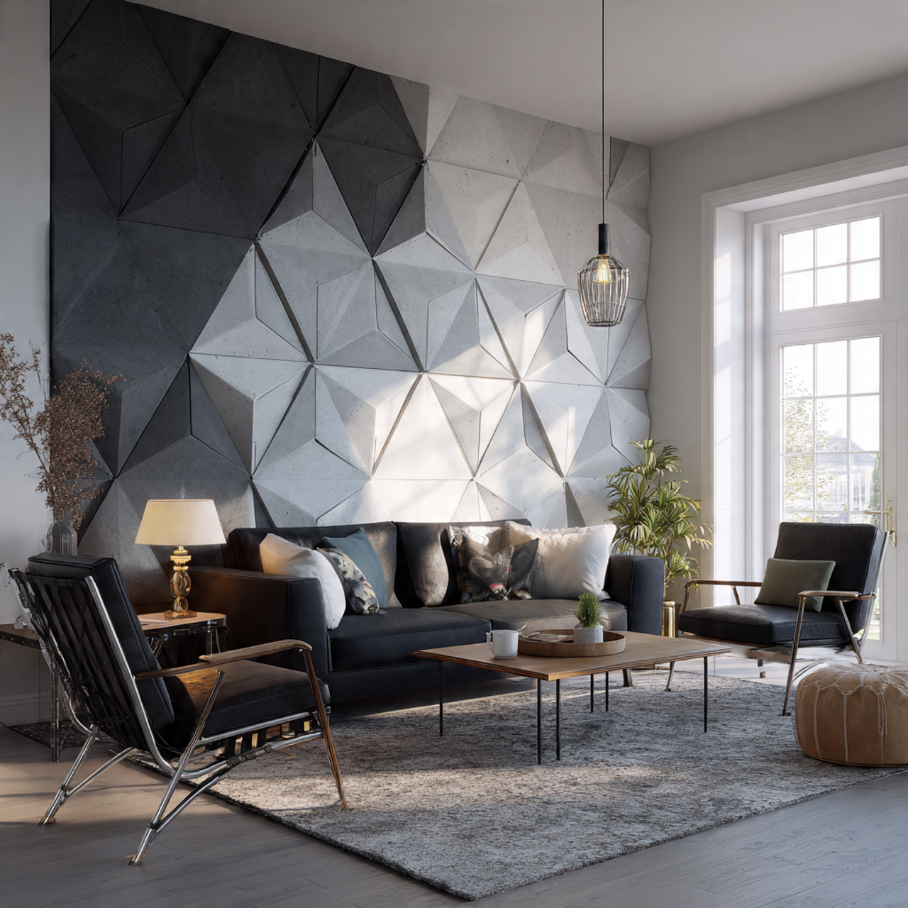 25 Elegant Black & White Bedroom Ideas | High-Contrast Style 3 a stylish living room wall with bold