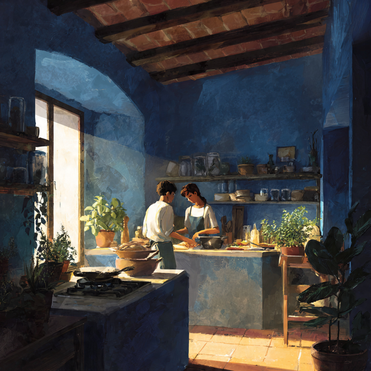 25 Transform Your Space with Stunning Paint Color Schemes for Stylish Home Ideas 7 a sunlit mediterranean style kitchen showcasing mediterranean terra