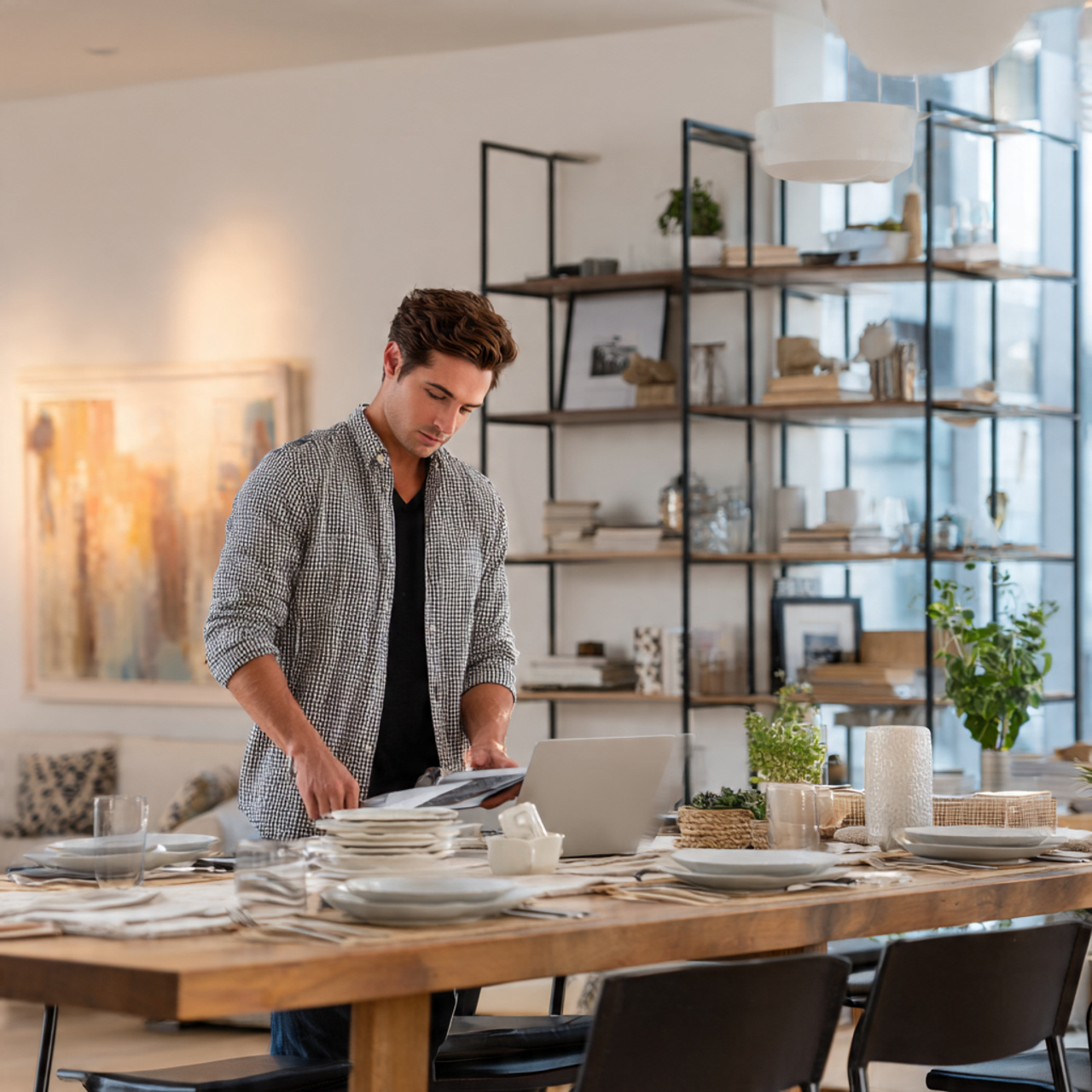 a versatile open plan room showing dining room