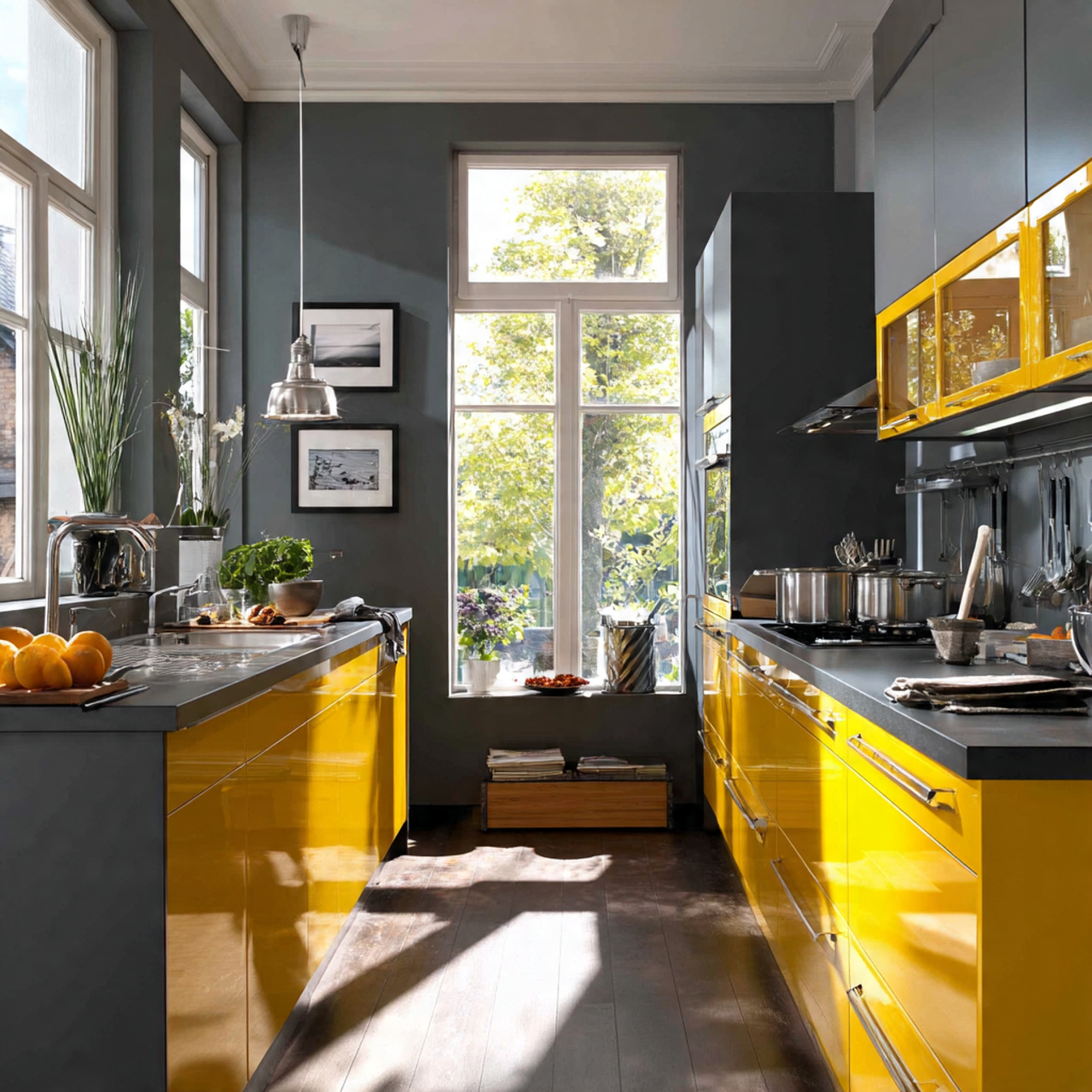 25 Transform Your Space with Stunning Paint Color Schemes for Stylish Home Ideas 14 a vibrant kitchen with energizing kitchen color