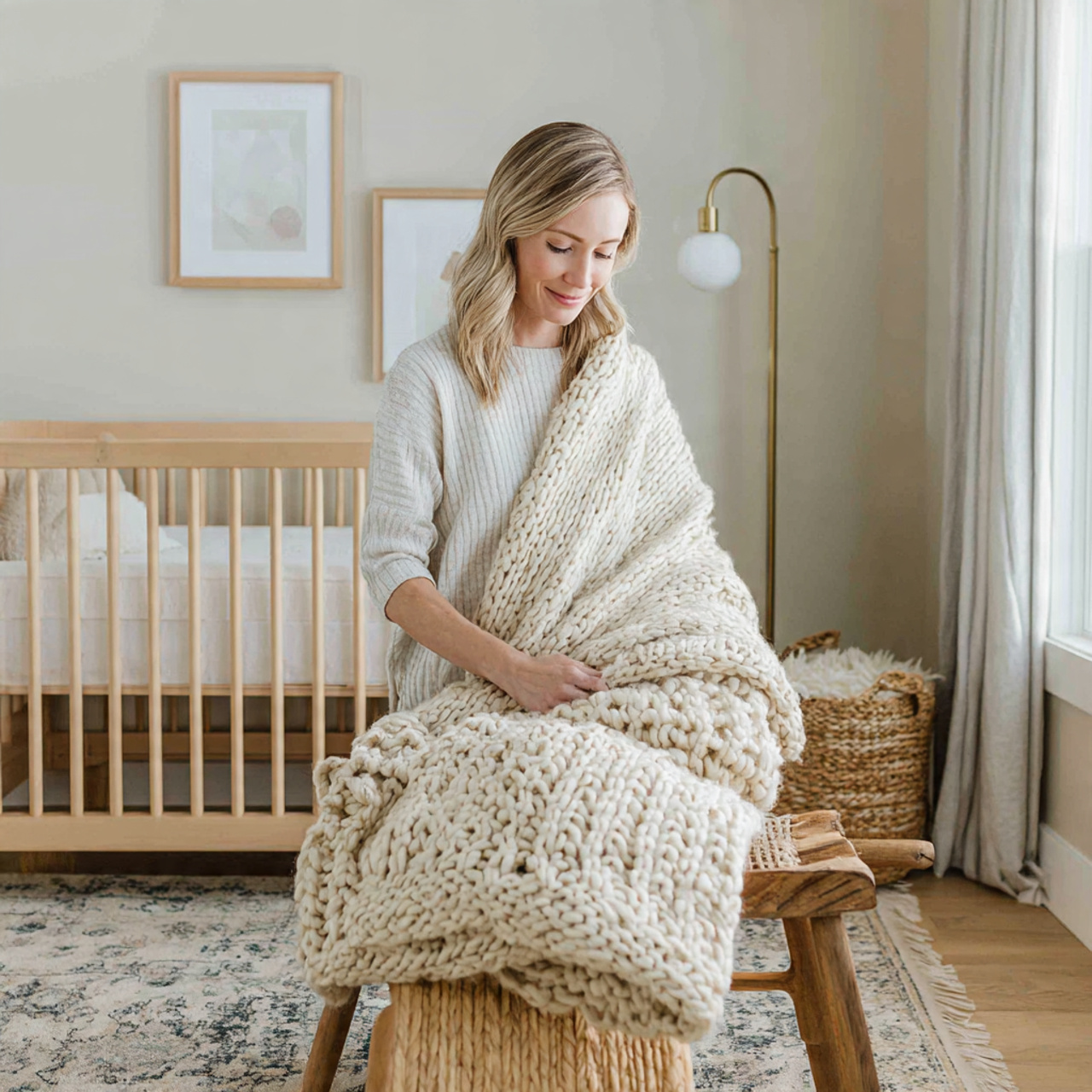 a warm nursery scene showcasing a thick