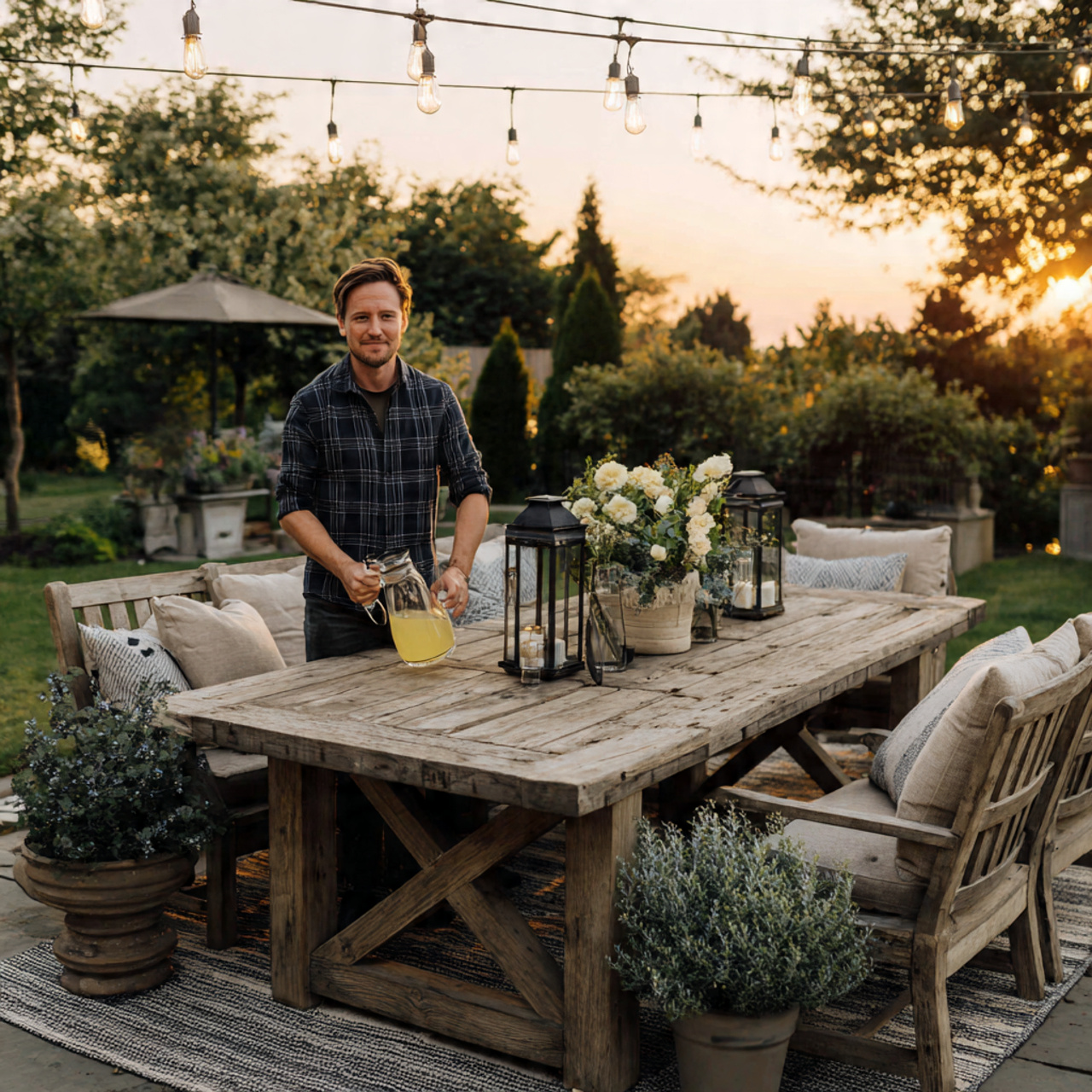 25 Farmhouse Bedroom Ideas to Create a Warm, Elegant Retreat 22 a welcoming modern farmhouse patio with rustic 1