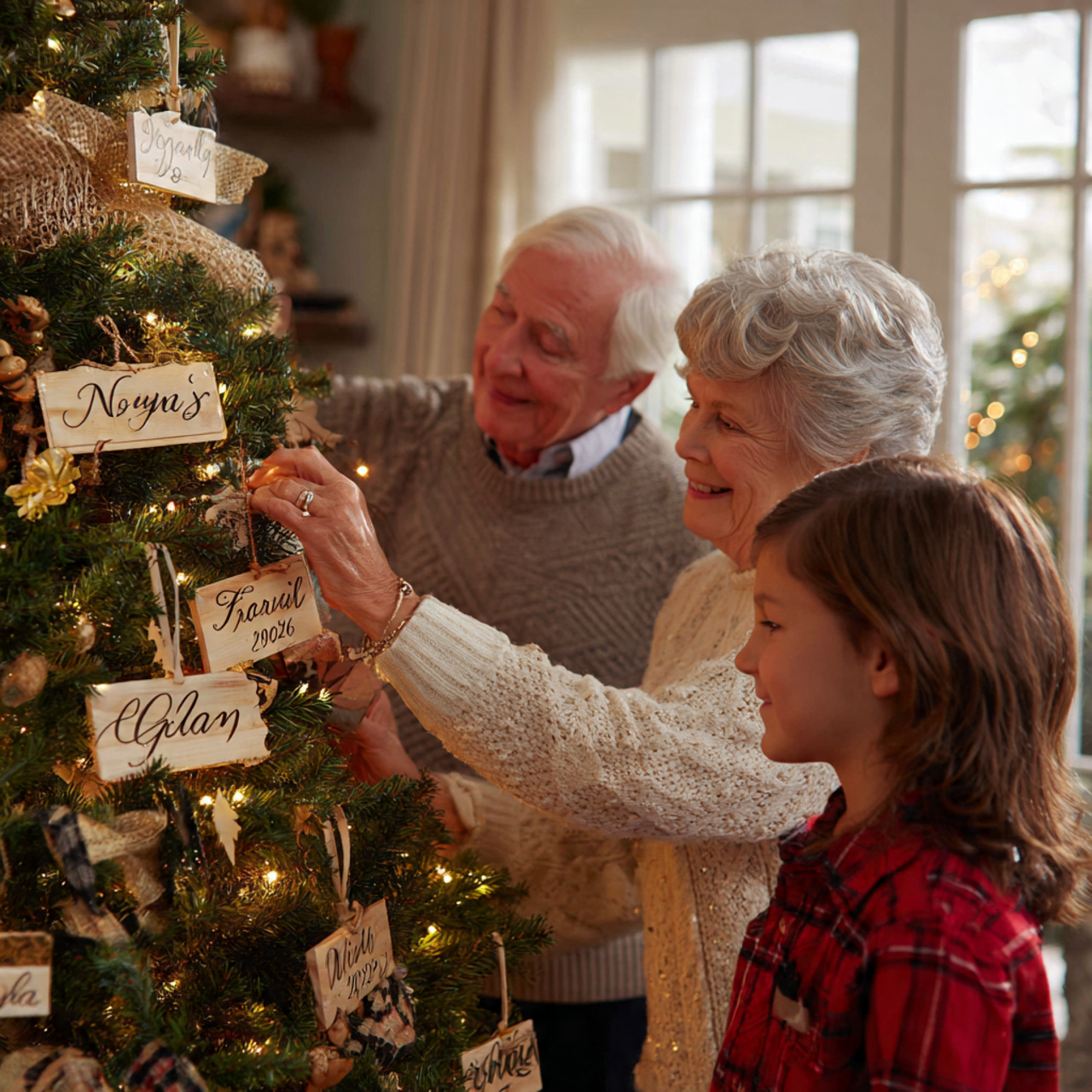 christmas tree adorned with personalized photo christmas